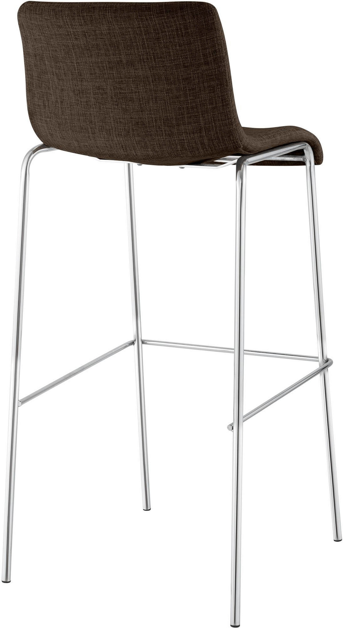 BARHOCKER Stoff Braun - Chromfarben/Braun, Textil/Metall (43/100/48cm) - CLP