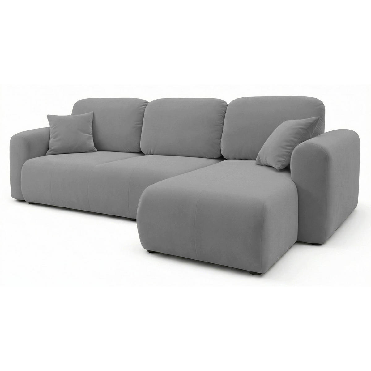 ROHOVÁ SEDAČKA Olido sivý zamat - sivá, textil/plast (245/150cm) - Selsey