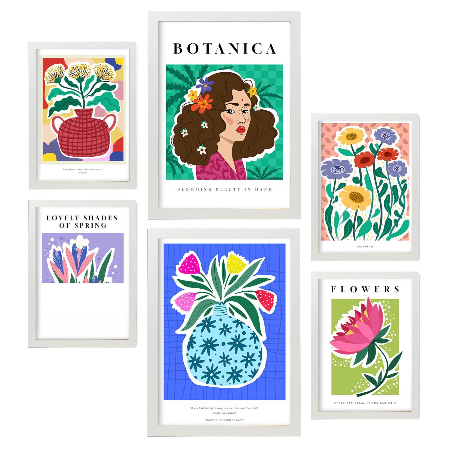 POSTER Set Mit 6 TraumA3 & A4 Weißer Rahmen - Weiß, Papier (29/3cm) - Nacnic