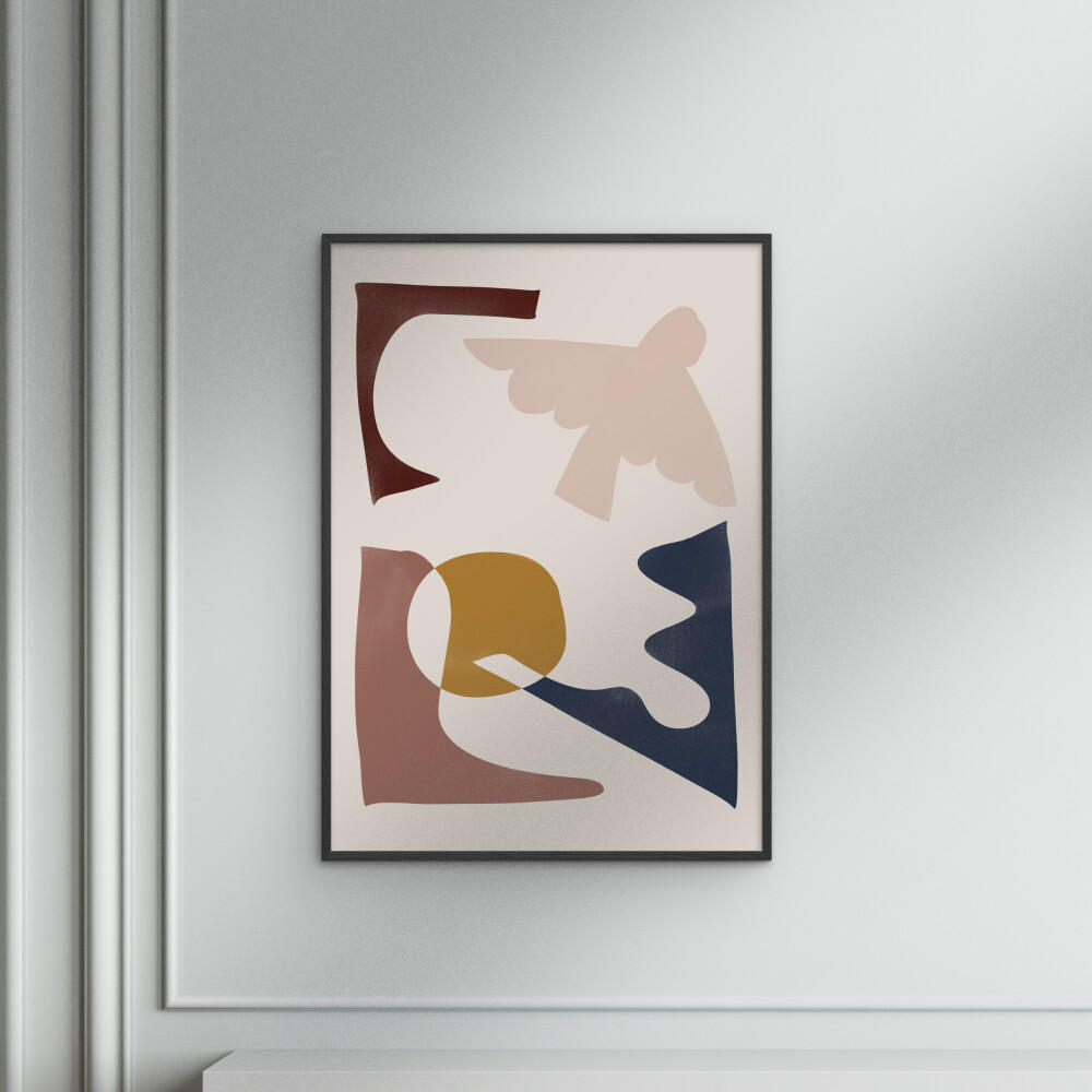 POSTER mit Rahmen Affordable Art Prints - Melloi - Multicolor/Schwarz, Holz/Papier (30/40cm) - Poster&Frame