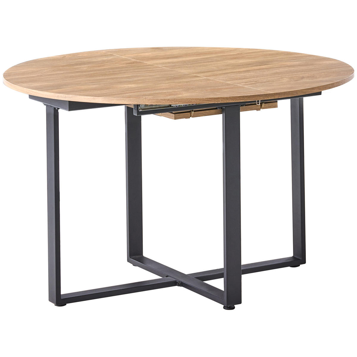JÍDELNÍ STŮL Hnědý 120-160/120 cm Alexandrina - hnědá, kompozitní dřevo (120/120/75cm) - Beliani