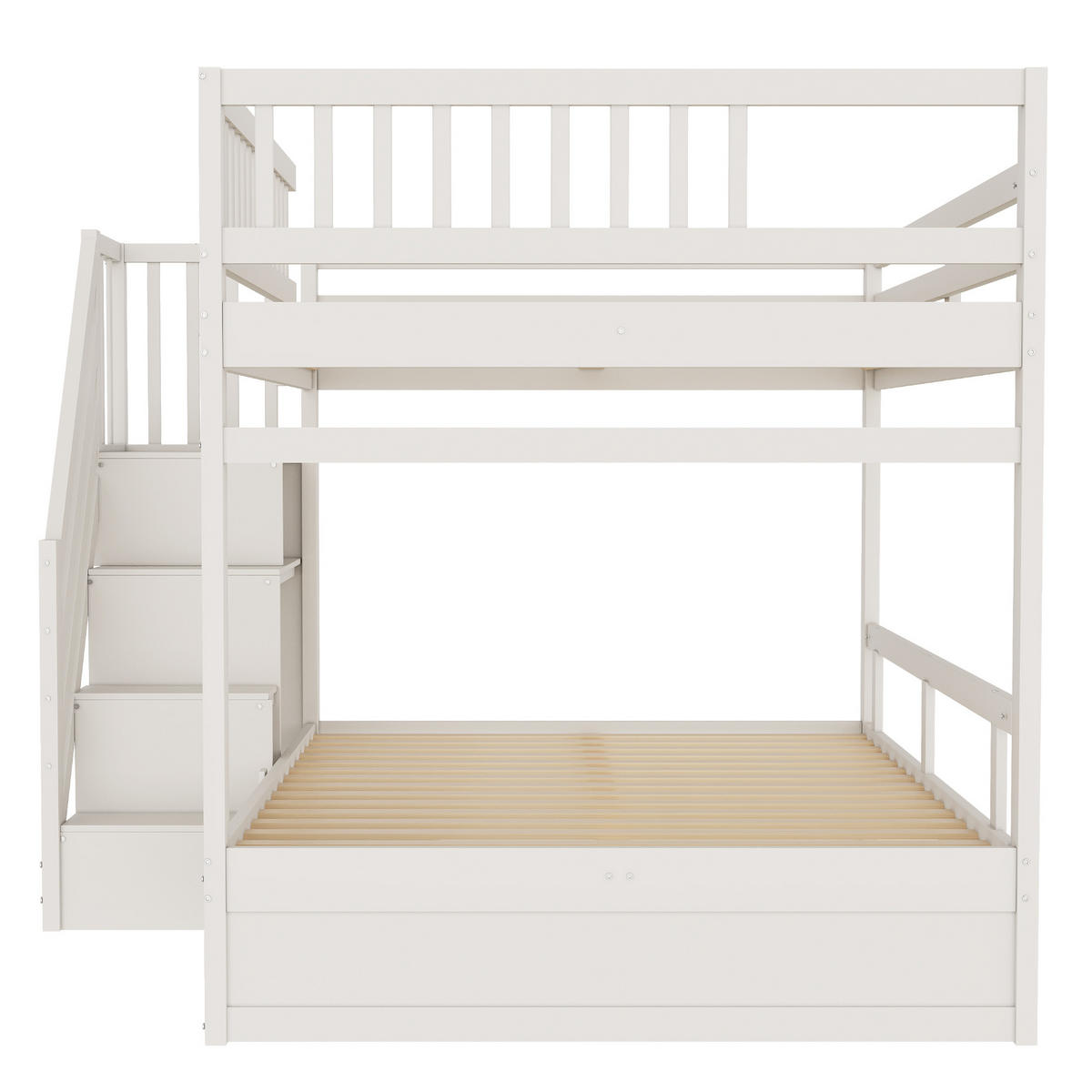 ETAGENBETT Massivholz Weiß 140x200 cm 2-tlg. - Weiß, Holz (140/200cm) - ComfortXL