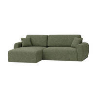 ECKSOFA Mit Schlaffunktion, Ariel XL, Chenille-Stoff, Stoff Artico, Moss, Links - Hellgrün, Holz (280/142cm) - Kaiser Möbel