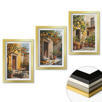 WANDBILDER 3er Set - 20x30 cm Goldrahmen - Zitrusfrüchte, Hofpflanzen - Goldfarben, Kunststoff (20/30cm) - ArtPrintCave