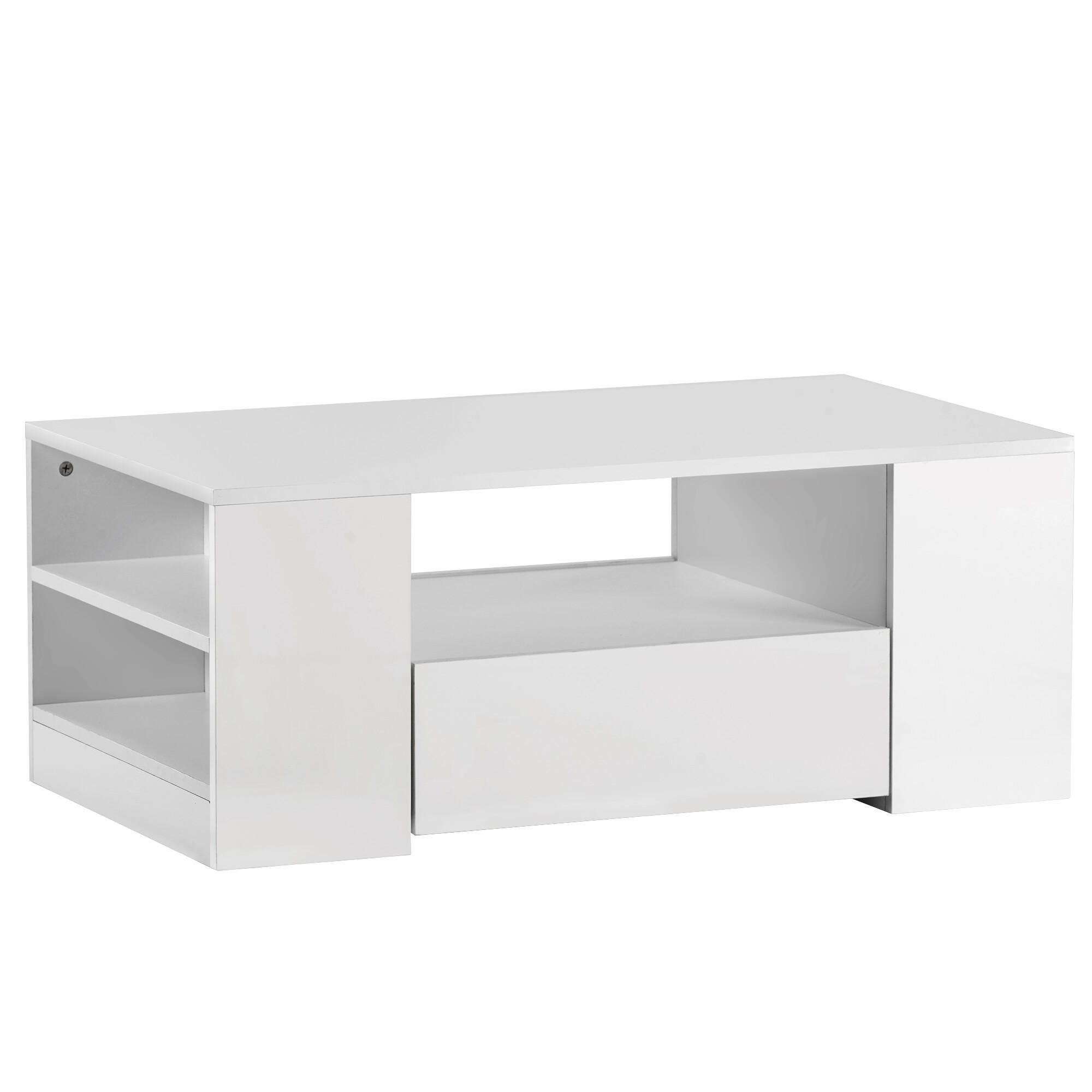 COUCHTISCH Weiß 95/53/37 cm - Weiß, Holzwerkstoff (95/53/37cm) - Urban Meuble