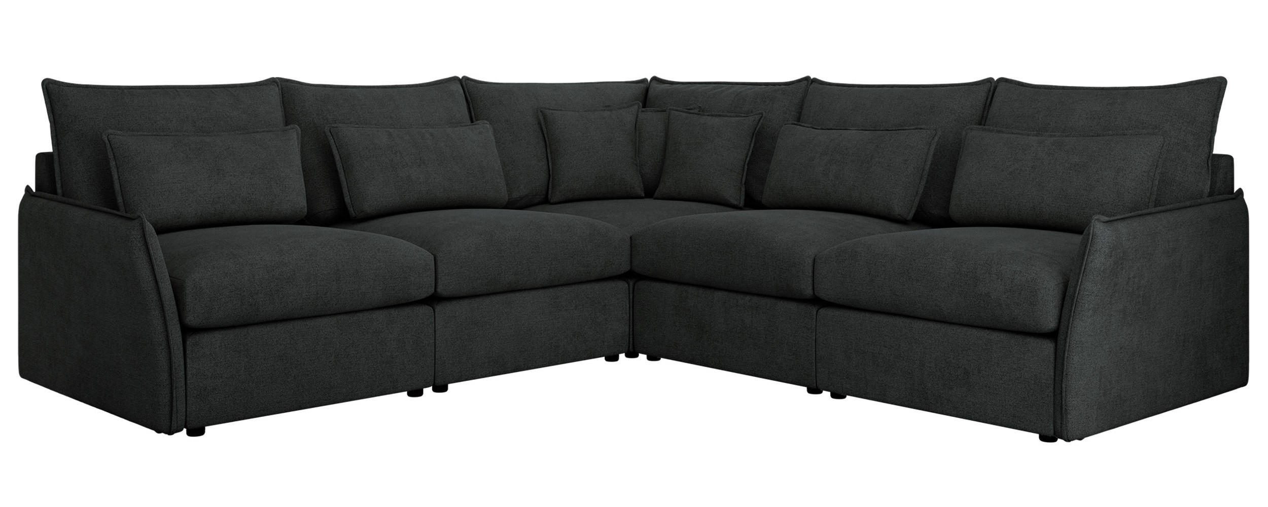 ECKSOFA VERSO L Dunkelgrau Struktur - Dunkelgrau/Schwarz, Kunststoff/Textil (270/270cm) - MKS