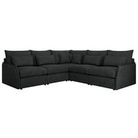 ECKSOFA VERSO L Dunkelgrau Struktur - Dunkelgrau/Schwarz, Kunststoff/Textil (270/270cm) - MKS
