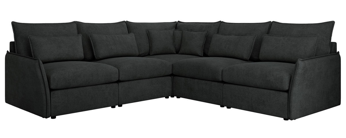 ECKSOFA VERSO L Dunkelgrau Struktur - Dunkelgrau/Schwarz, Kunststoff/Textil (270/270cm) - MKS