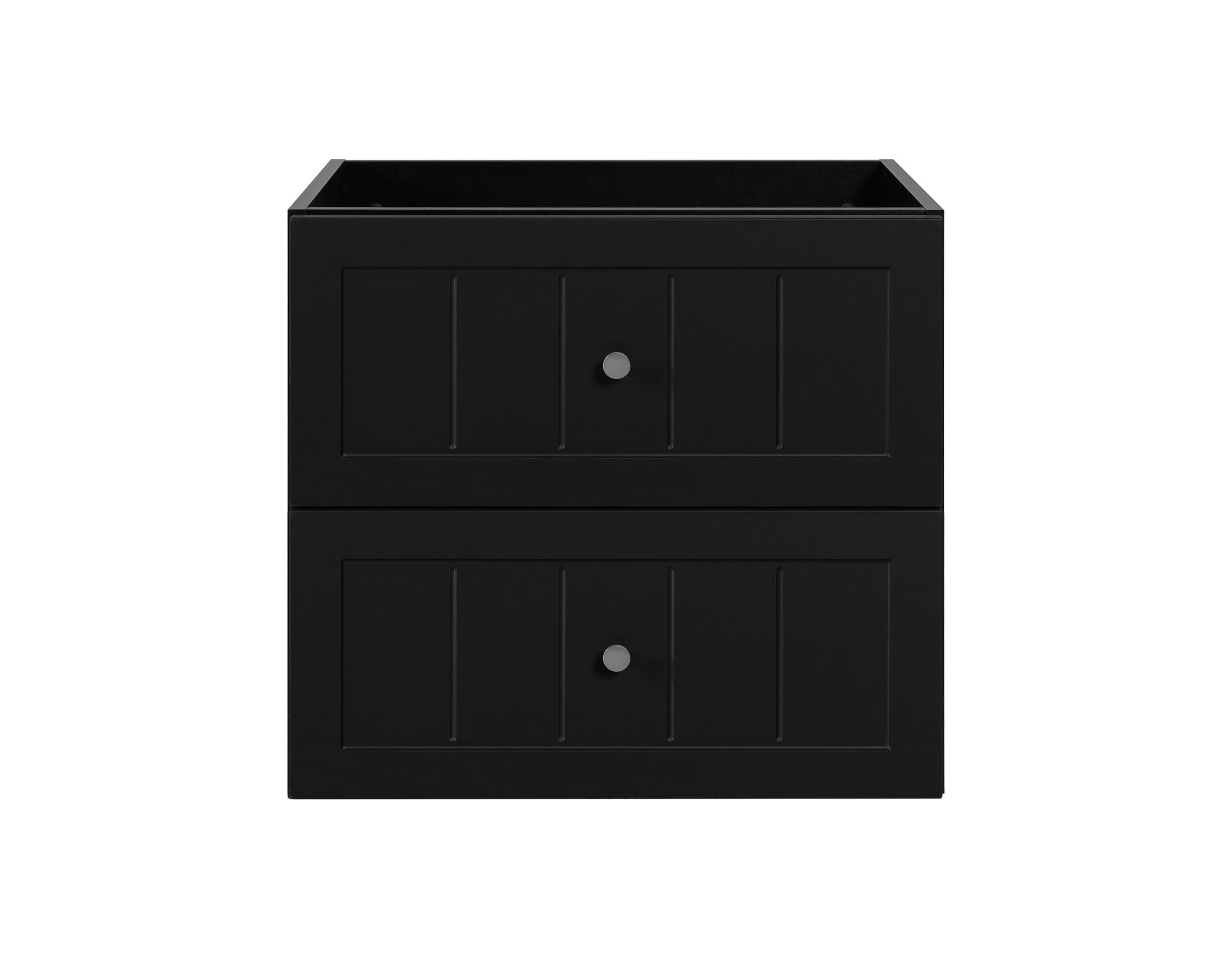 WASCHTISCHUNTERSCHRANK im klassischen Stil, schwarz, 60 x 57 x 46 cm - Silberfarben/Schwarz, Holzwerkstoff (60/57/46cm) - 3XE LIVING