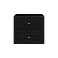 WASCHTISCHUNTERSCHRANK im klassischen Stil, schwarz, 60 x 57 x 46 cm - Silberfarben/Schwarz, Holzwerkstoff (60/57/46cm) - 3XE LIVING