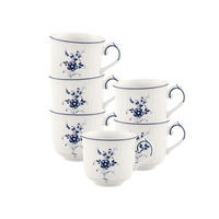 MOKKA-/ESPRESSOTASSEN Vieux Luxembourg weiß-blau 70 ml 6er Set - Blau/Weiß, Keramik (0.07L) - Villeroy & Boch