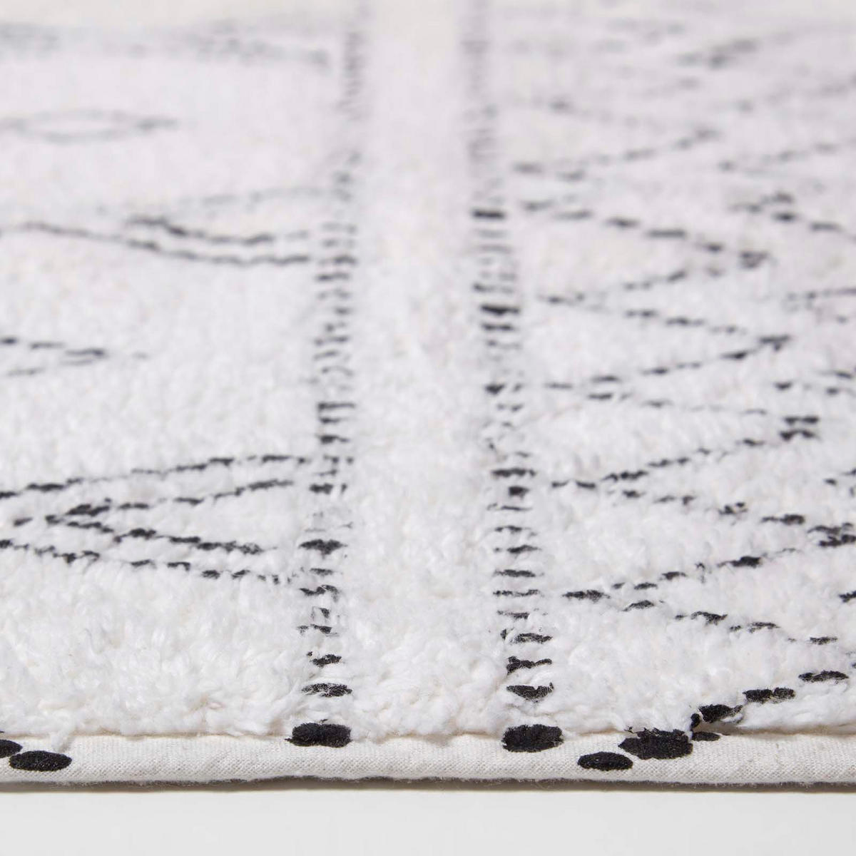 BADEMATTE 50/80 cm Boho-Muster, Baumwolle - Weiß, Textil (50/80cm) - Homescapes