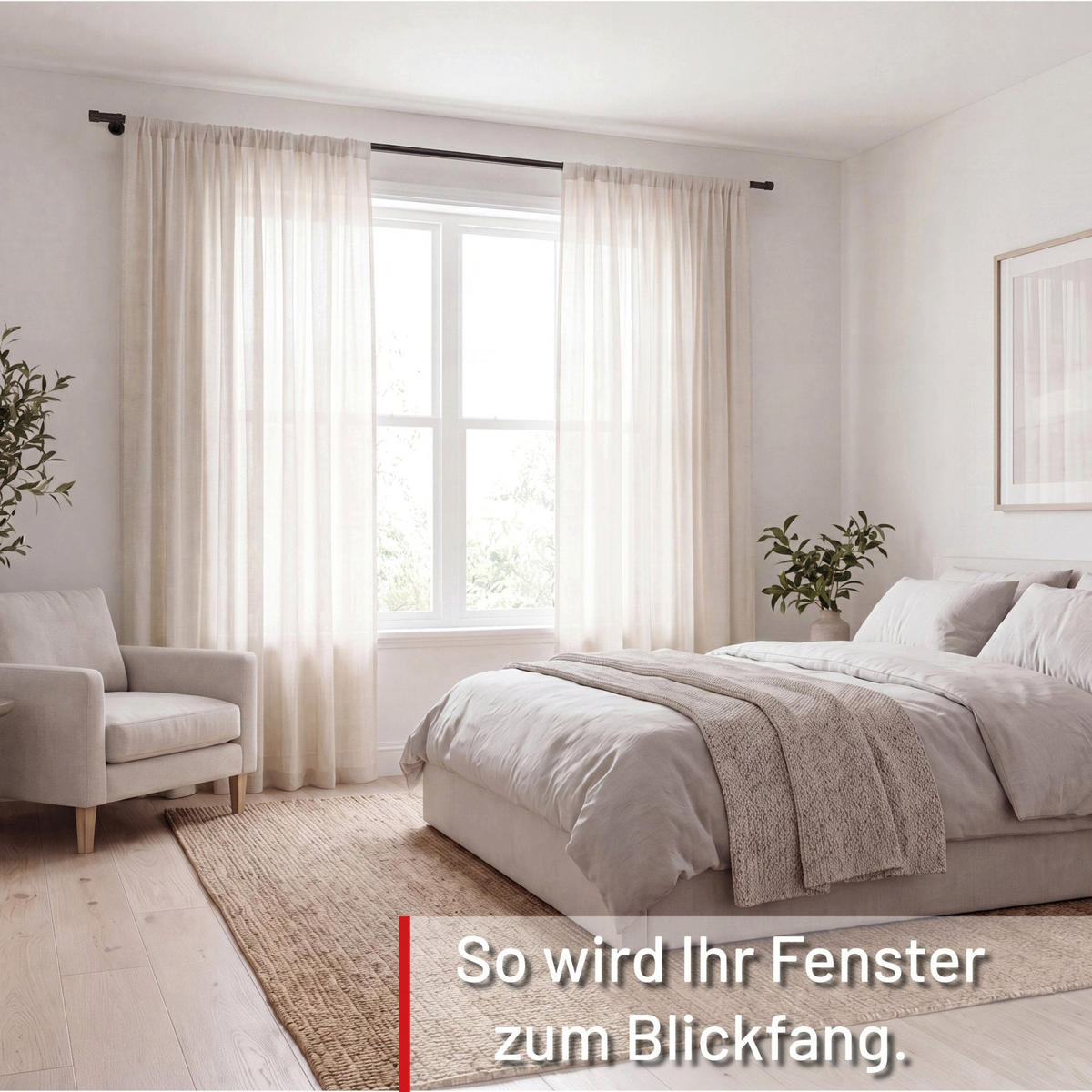 GARDINENSTANGE auf Maß 1-lauf Wandmontage Kappe 100cm - Schwarz, Metall (100cm) - Deco-Raum