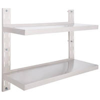 WANDREGAL Mit 2 Ablagen Edelstahl 100/30 Cm - Grau, Metall (100/70/30cm) - vidaXL