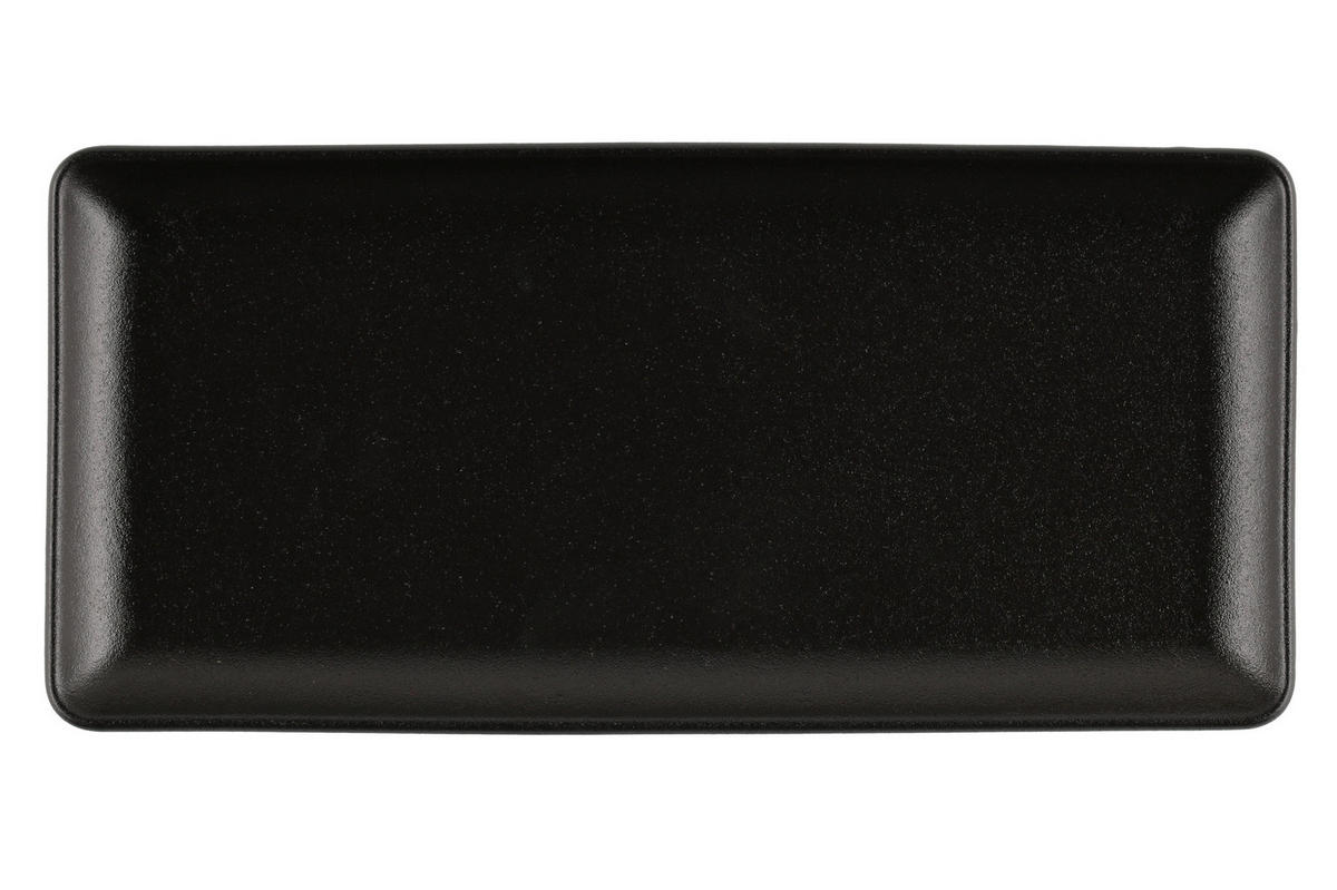 TELLER Rechteckig 32/15 cm - Schwarz, Keramik (15cm)