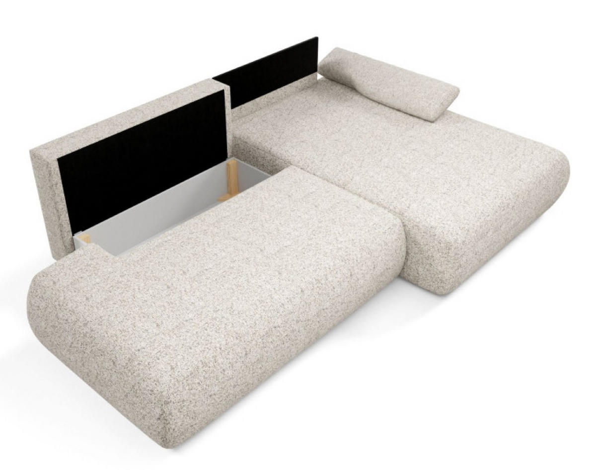 ECKSOFA Beige PENTI Ausziehbar Mit Bettkasten Rechts - Beige, Textil (173.5/286cm) - Sepro Meble