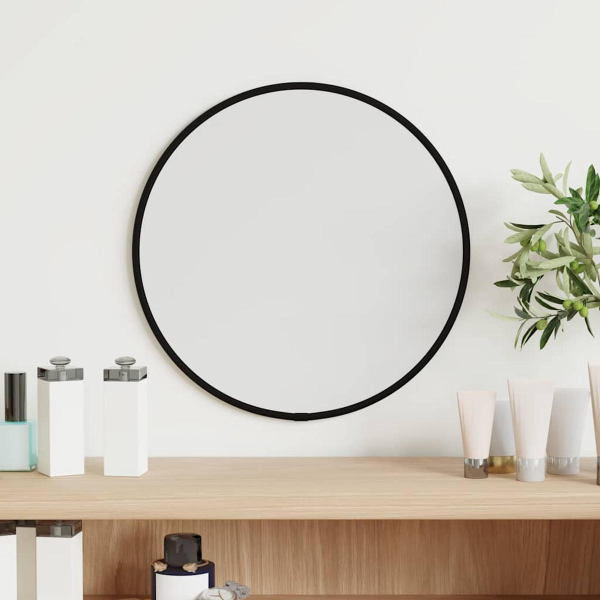 WANDSPIEGEL Schwarz Ø 30 cm Rund - Schwarz, Glas (30/30/1cm) - furnicato