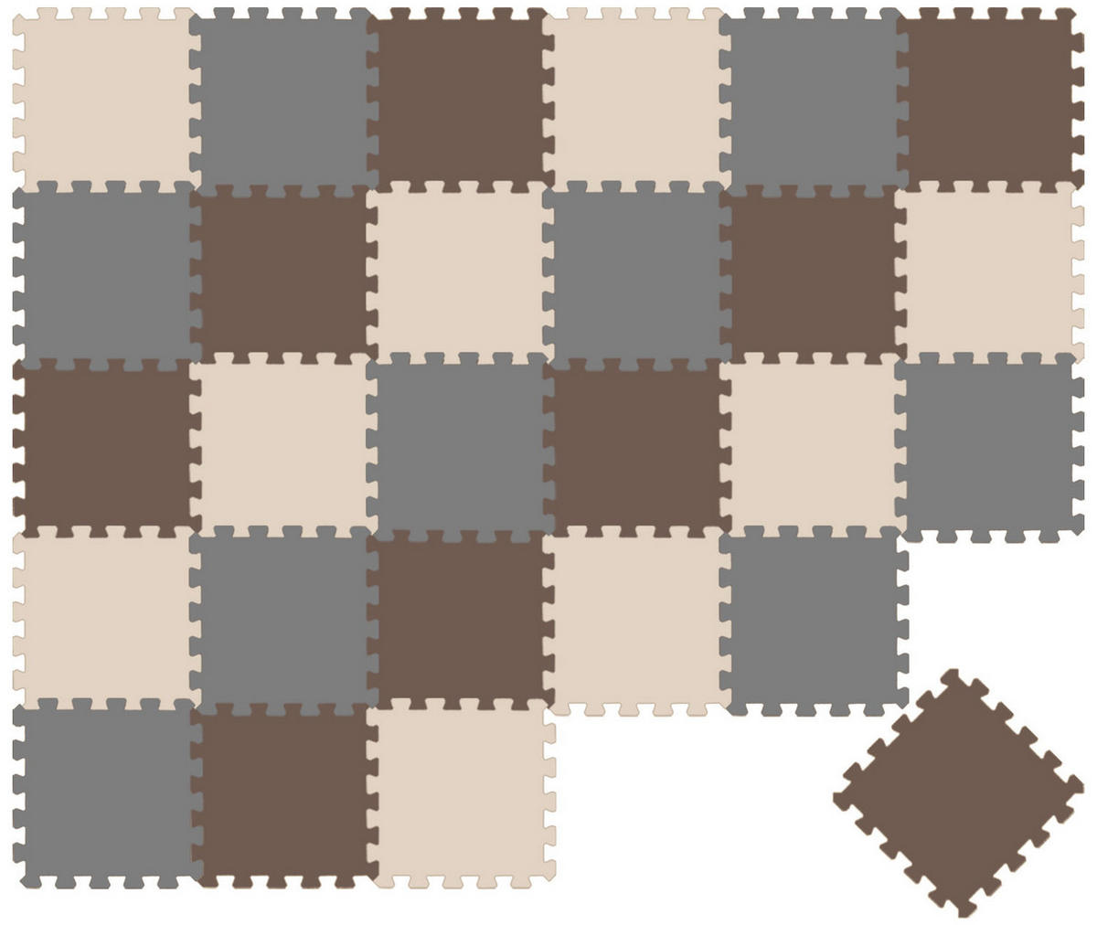SPIELMATTE ab Null - 270/90 cm Puzzlematte Grau - Multicolor, Kunststoff (30/30cm) - Littletom