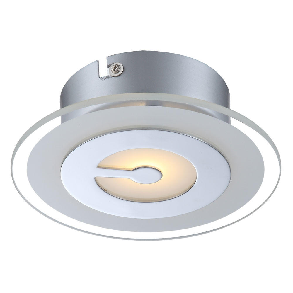 LED DECKENLEUCHTE Metall Chrom - Silberfarben, Glas (16/16/5.2cm) - Globo Lighting