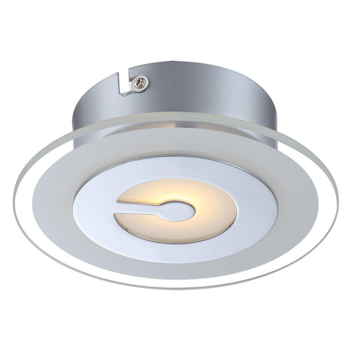 LED DECKENLEUCHTE Metall Chrom - Silberfarben, Glas (16/16/5.2cm) - Globo Lighting