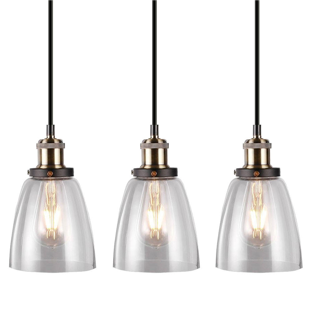 LED HÄNGELEUCHTE Glas Schwarz 3er Set - Schwarz, Glas (14/24/113cm)