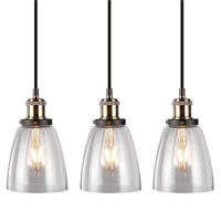 LED HÄNGELEUCHTE Glas Schwarz 3er Set - Schwarz, Glas (14/24/113cm)