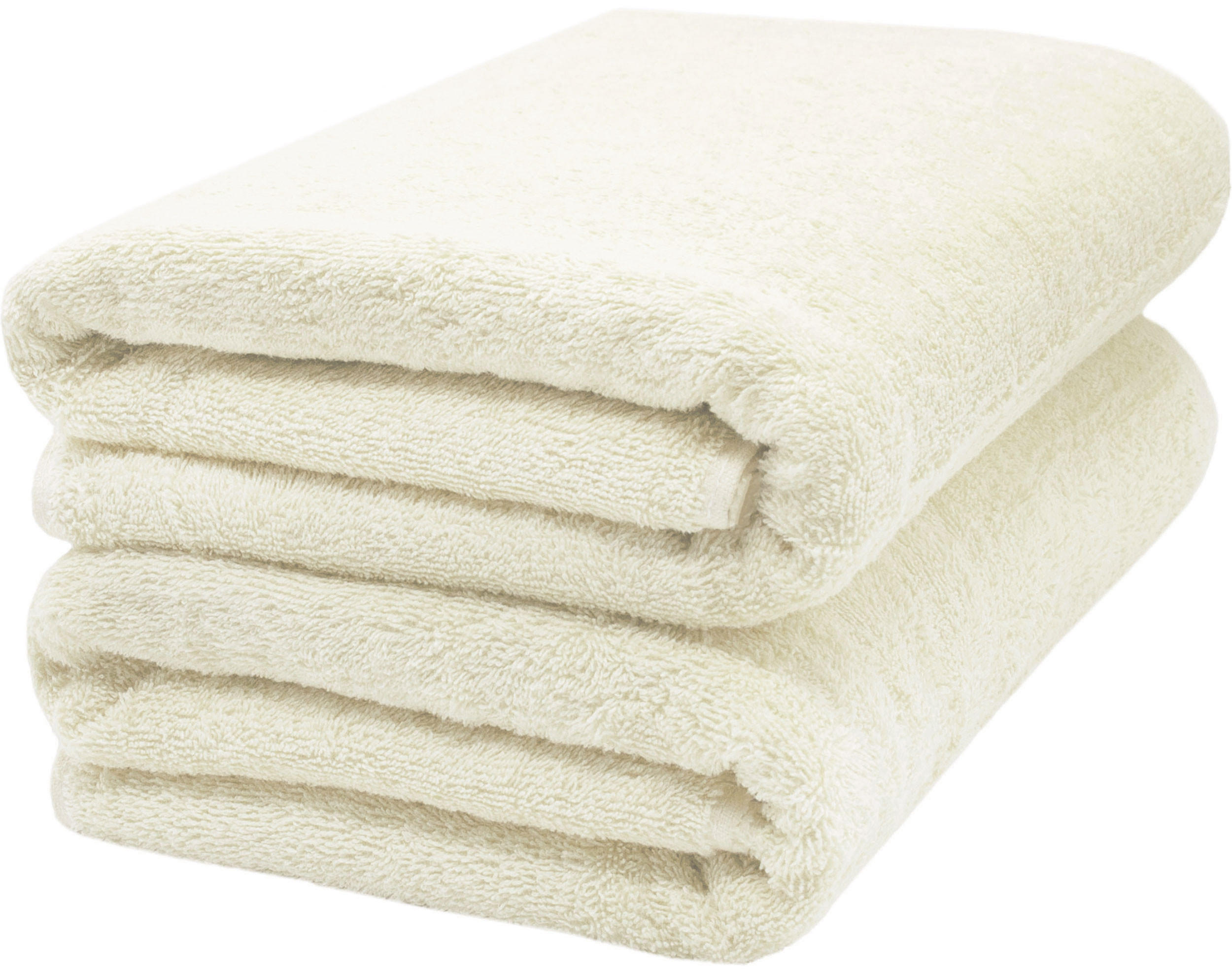 SAUNATUCH, 2er-Set, 70x200 cm, 100% Baumwolle, Weiß - Creme, Textil (70/200cm) - Zollner