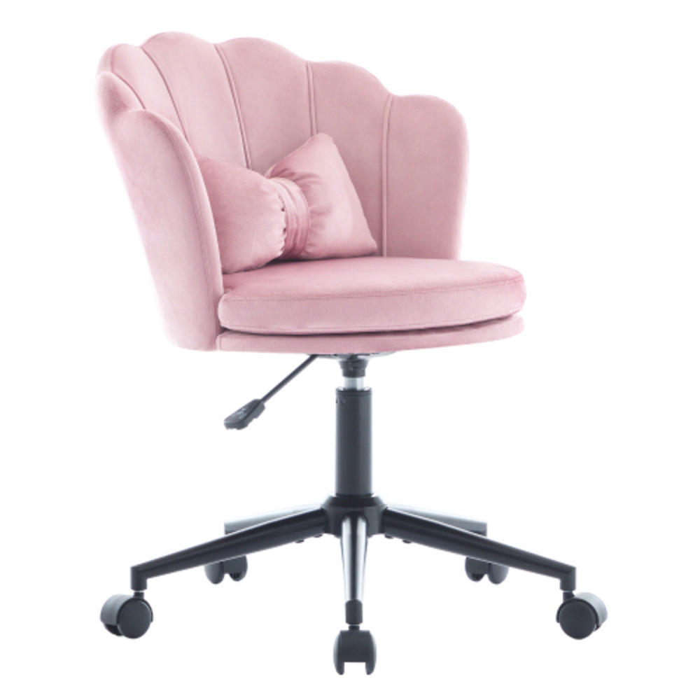 DREHSTUHL 55×62×73-83cm höhenverstellbar, Samt, rosa - Rosa, Textil (62/83/55cm) - Luhomfu