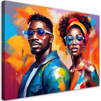 WANDBILD abstraktion menschen farbe - Multicolor, Textil (60/40cm) - Feeby