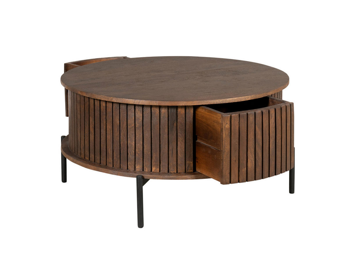 COUCHTISCH Dimora Mangoholz Durchmesser 80 cm Braun - Braun, Holz (80/80/40cm)