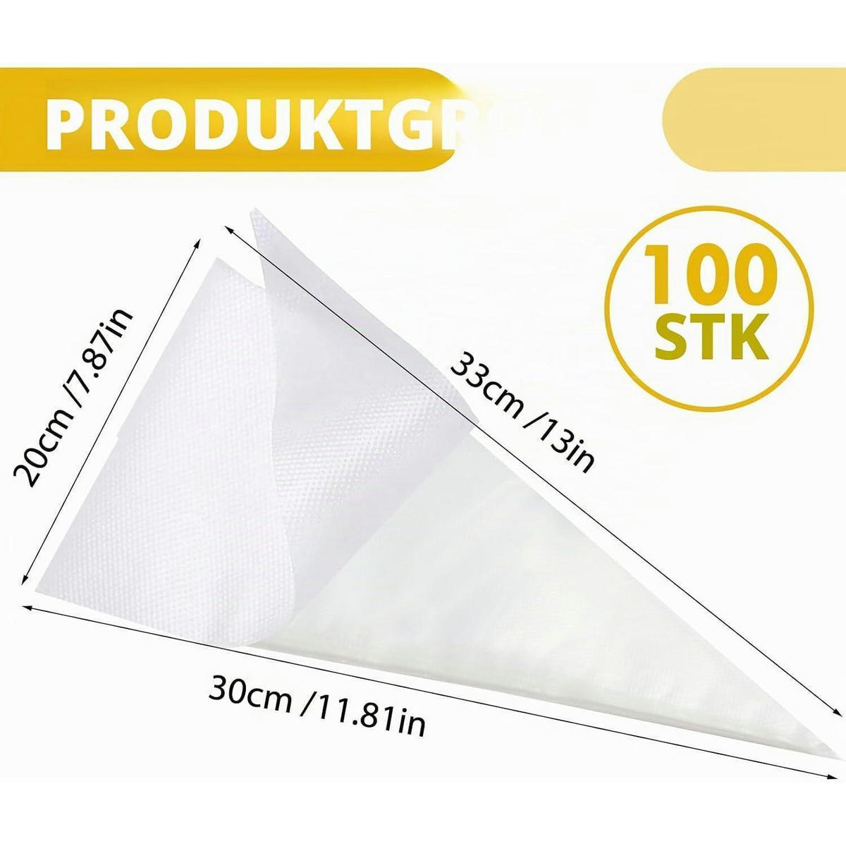 SPRITZBEUTEL 100 Stück Set 30 x 20 cm - Weiß, Kunststoff (20/1/33cm)
