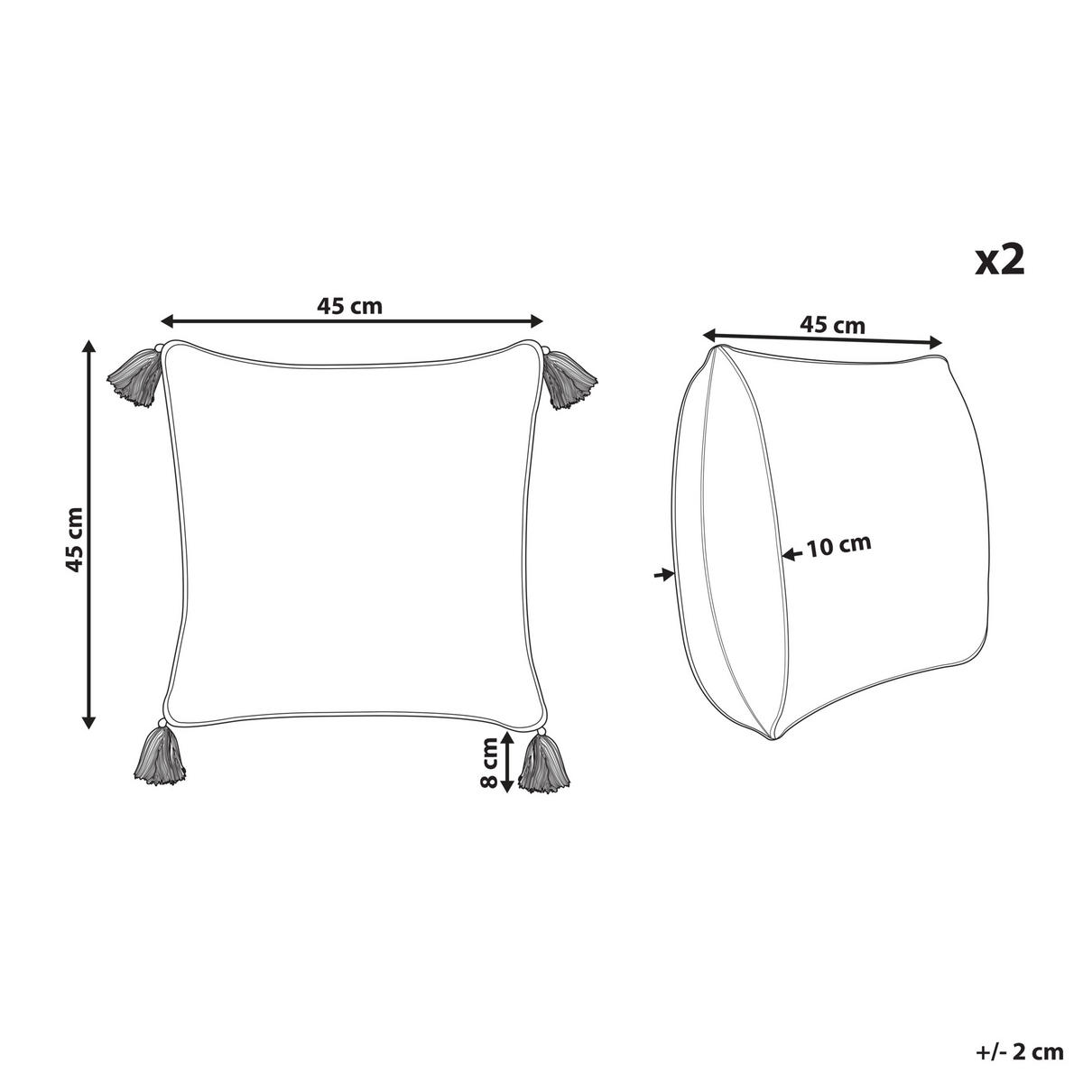 DEKOKISSEN 2er-Set Hellgrün 45/45 cm Syringa - Hellgrün, Naturmaterialen/Textil (45/45cm) - Beliani
