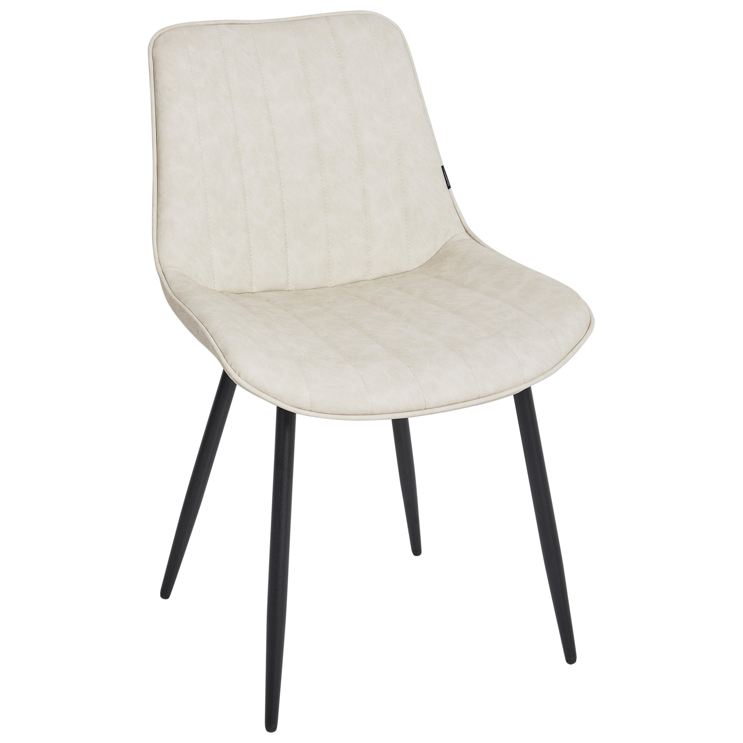 ESSZIMMERSTUHL 2er-Set Kunstleder Helles Beige Dubrovnik - Beige/Schwarz, Kunststoff (53/81/58cm) - Beliani
