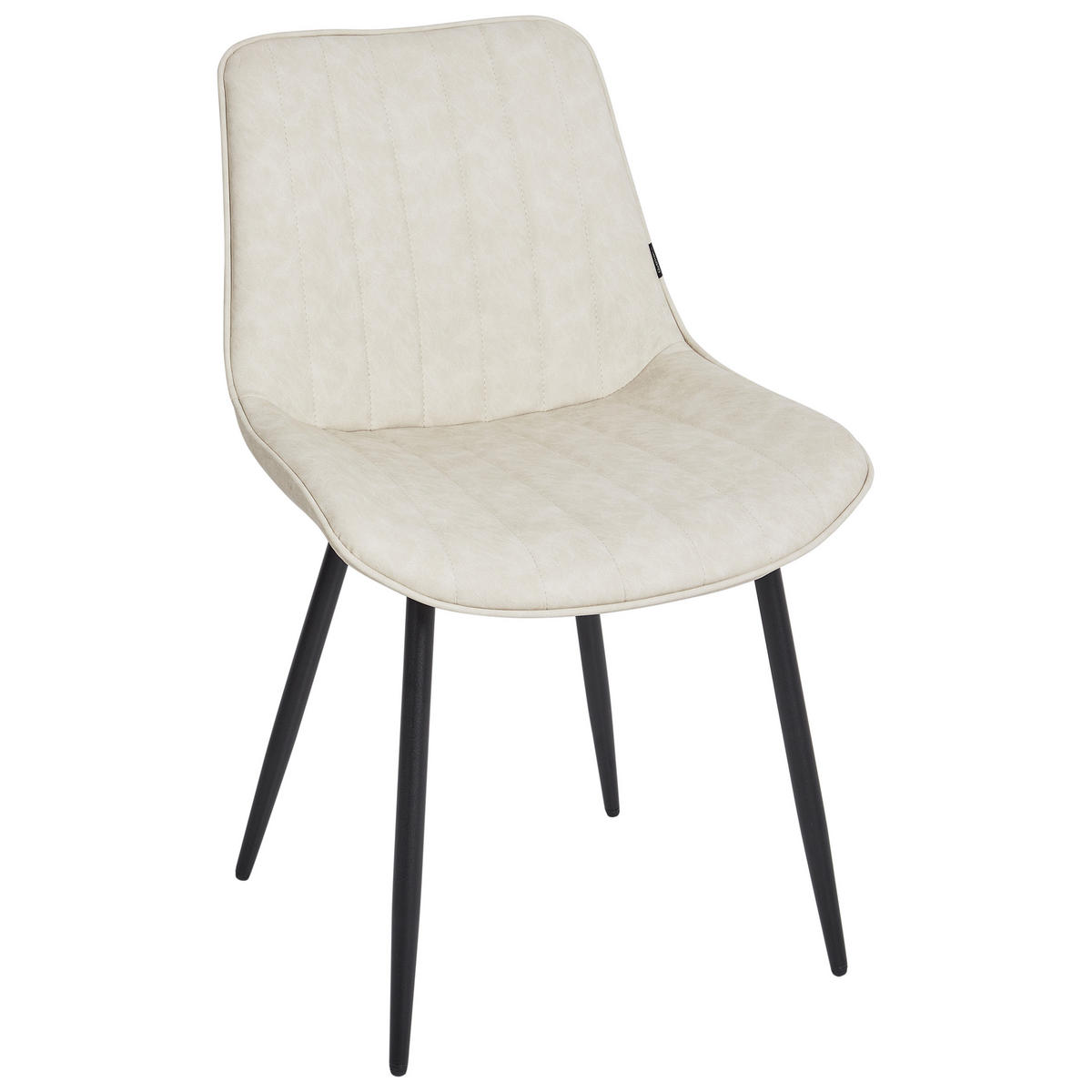 ESSZIMMERSTUHL 2er-Set Kunstleder Helles Beige Dubrovnik - Beige/Schwarz, Kunststoff (53/81/58cm) - Beliani