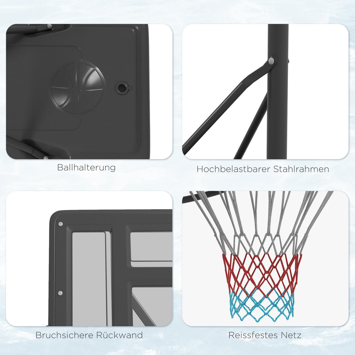 BASKETBALLSTÄNDER - Schwarz, Metall (60/90cm) - SPORTNOW