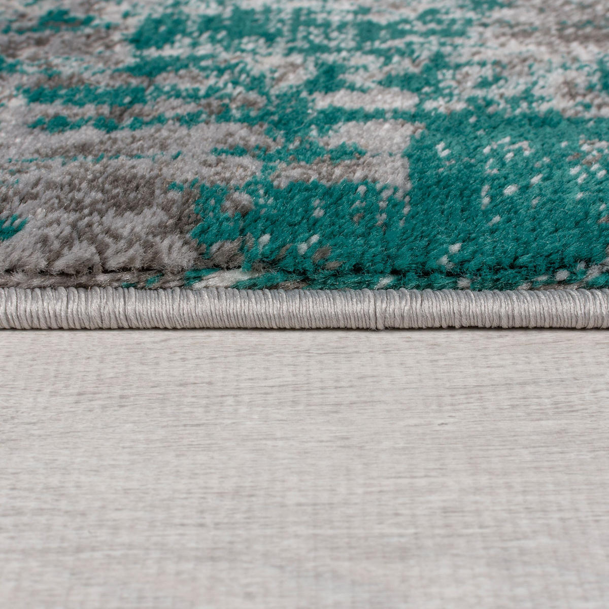 TEPPICH Kunst-Abstrakt-Muster DEE, Grün-Grau 160x230 cm - Grün, Textil (160/230cm) - KADIMA DESIGN
