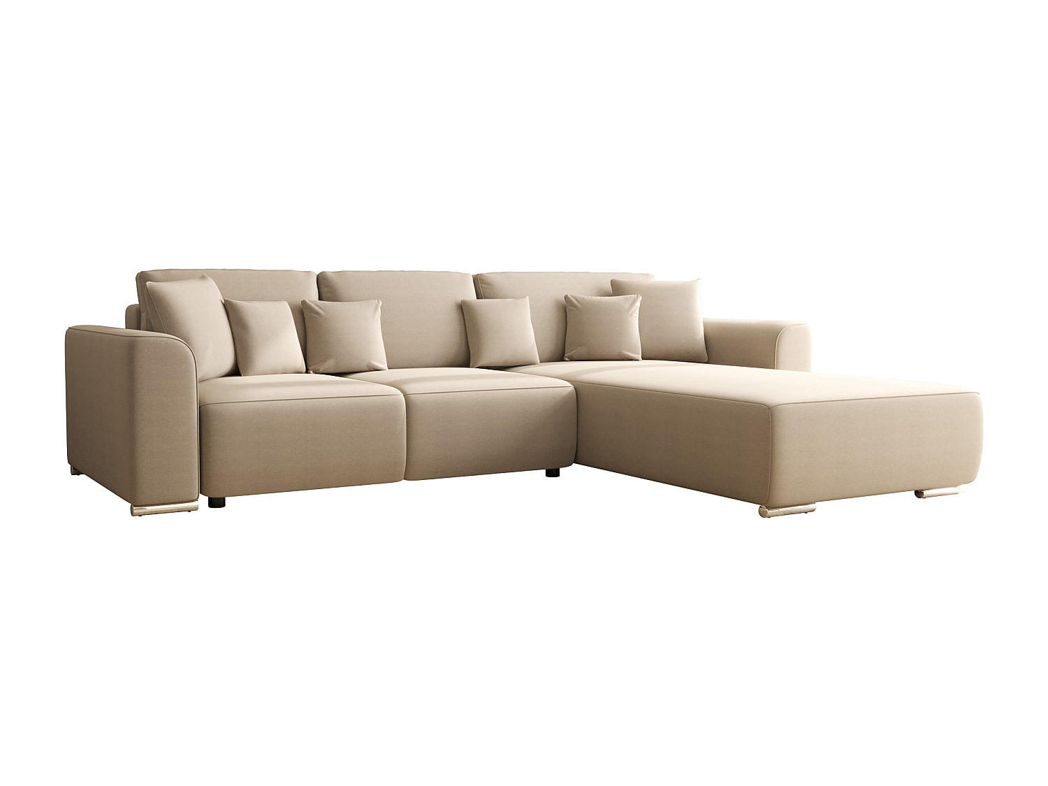 SCHLAFSOFA - 5 Personen-Sitzer - Stoff - Beige - - Beige, Textil (293/84/195cm) - Vente-Unique