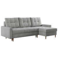 ECKSOFA Colin Struktur Hellgrau - Hellgrau/Braun, Holz/Textil (220/140cm) - MKS