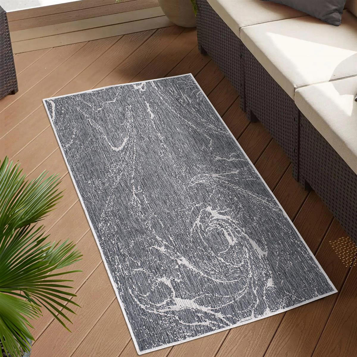 OUTDOOR-TEPPICH DuoRug 5733 Natur 80x150 cm - Creme, Textil (80/150cm) - carpet city