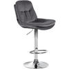 BARHOCKER Samt dunkelgrau - Dunkelgrau/Schwarz, Textil (46/94/54cm) - CLP