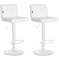 BARHOCKER 2er Set Fenai Kunstleder weiß weiß - Weiß, Kunststoff/Metall (40/106/40cm) - TPFLiving