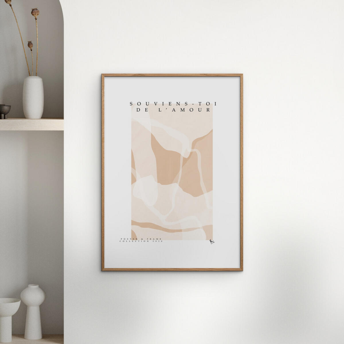 POSTER mit Rahmen Poster & Frame - Collection - Souviens Toi De L'amour - Eichefarben/Naturfarben, Holz/Papier (30/40cm) - Poster&Frame