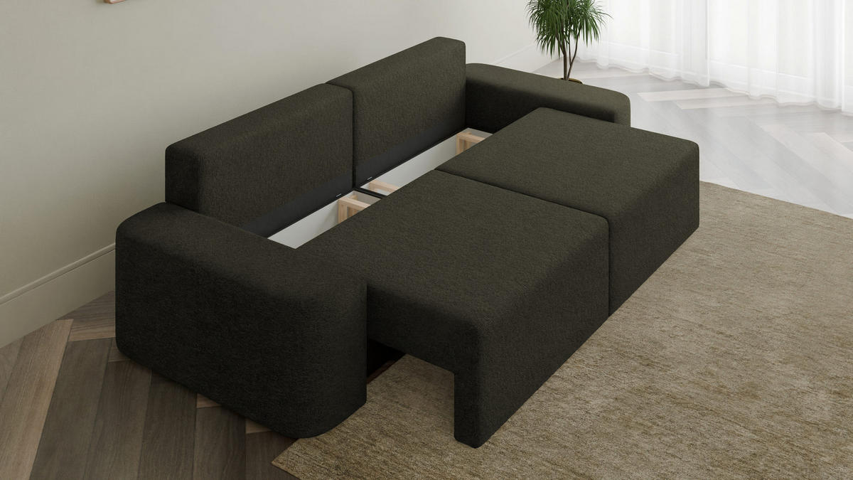 SOFA Lisbon - Grün (Arena 12) - Grün, Holzwerkstoff (268/85/110cm)