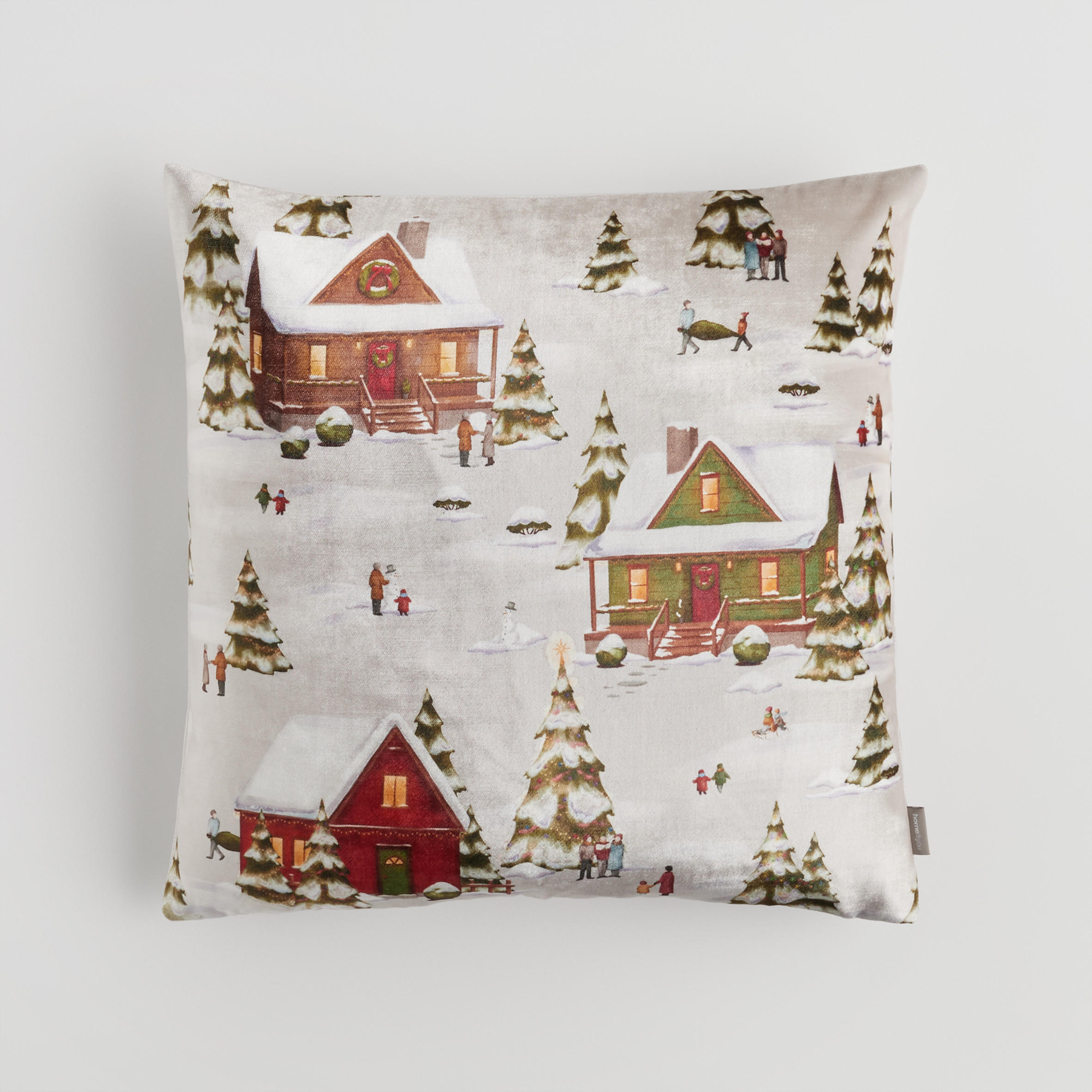 KISSENBEZUG Winhurst, 45x45cm, Beige, Weihnachten Kissenhülle, Weihnachtsdeko, Christmas, Weihnachtsmotiv Sofakissen Dekokissenbezuge - Beige, Kunststoff (45/45cm) - home&you