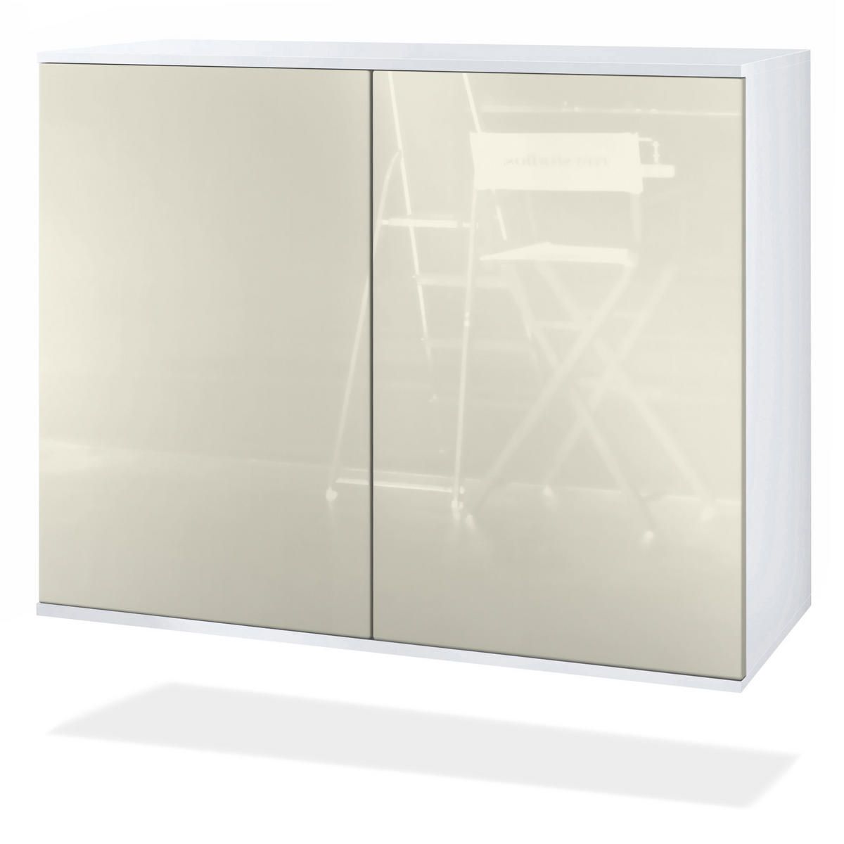 KOMMODE Skadu Creme Hochglanz - Creme, Holzwerkstoff (92.5/73.5/35cm) - Vladon