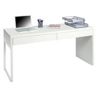 SCHREIBTISCH Glänzendes Weiß 50/138/75 cm - Weiß, Holzwerkstoff (50/138/75cm) - DMORA