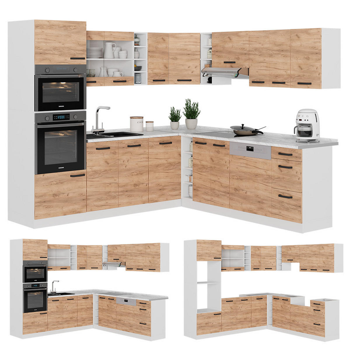 Honigeiche/Weiß, Holzwerkstoff (247/81.6/60cm) - Vicco