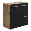 WASCHBECKENUNTERSCHRANK Mars Kastanien Eiche / Schwarz - 60 x 30 x 60 cm - Eichefarben/Silberfarben, Holz (60/60/30cm) - Badplaats