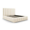 BETT mit Bettkasten und Kopfteil Kelp aus Samt leichtes beige 160x200cm - Beige, Textil (160/200cm) - Micadoni