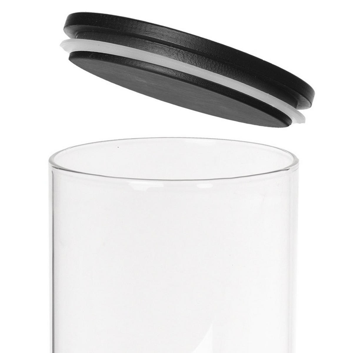 VORRATSGLAS Black-Design 450 ml Transparent - Transparent, Glas (9/9/9cm) - Orion 